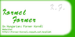 kornel forner business card