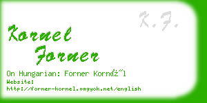 kornel forner business card